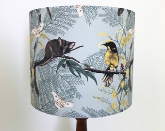 Leadbeater's Possum Lampshade - Duck Egg Blue