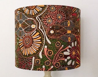 Bush Tucker After Rain Aboriginal Lampshade