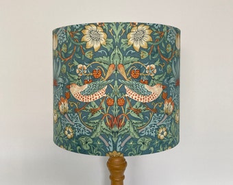 William Morris Strawberry Thief AQUA Lampshade