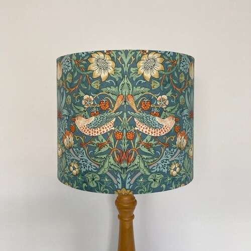 William Morris Strawberry Thief AQUA Lampshade