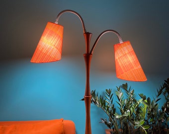 Orange Stripe Gooseneck / Scuttle Lampshades