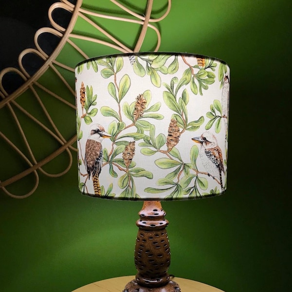 Banksia & Kookaburra Lampshade - Australiana