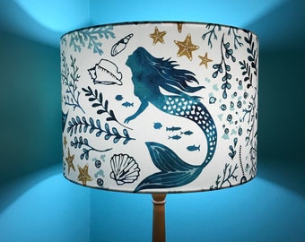 Large Blue Mermaid Lampshade