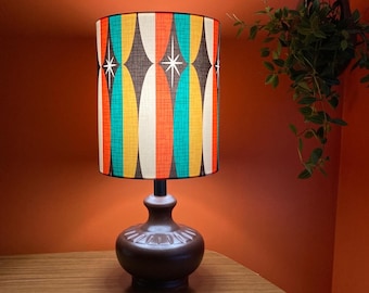 Atomic MCM Brown Pottery Table Lamp