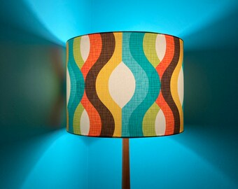 Mid Century Bold Waves Vintage Retro Lampshade