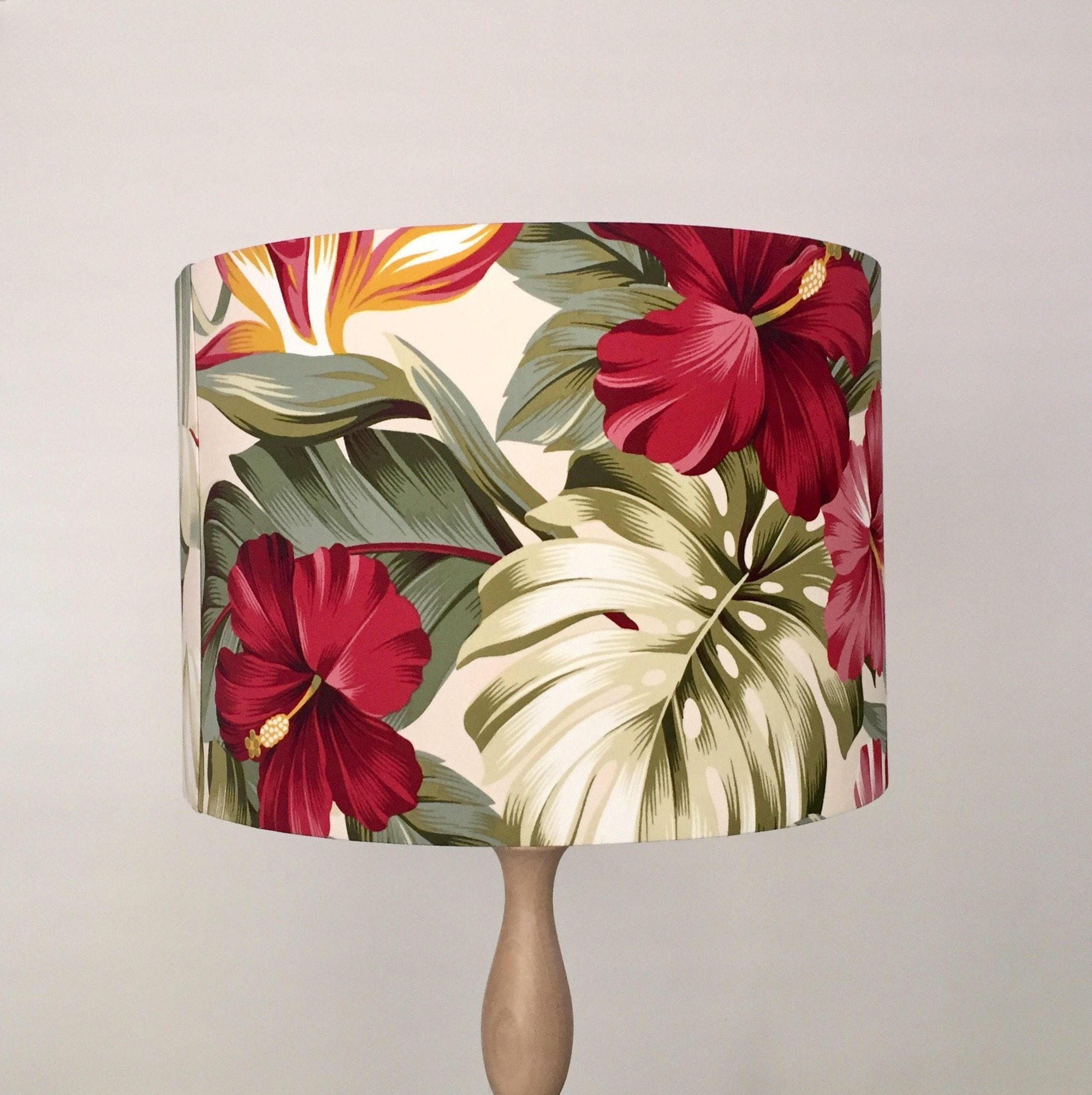 Hibiscus Lampshade Tropical Lamp Shade Handmade in Etsy