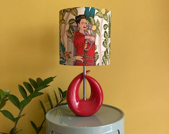 Frida Kahlo Red Ceramic Table Lamp