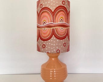 Aboriginal Sacred Country Peach Ceramic Table Lamp