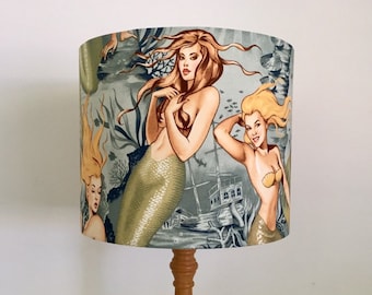 Mermaid Pin Up Lampshade - Nautical - Beach Theme