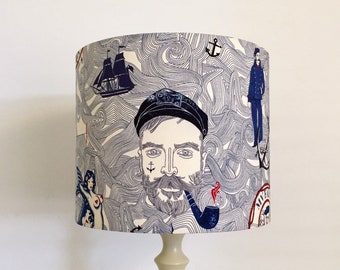 Captain Nautical Lampshade - Nautical Theme - Beach