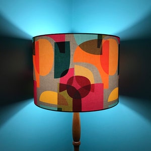Mid Century Retro Colourful Lampshade Etsy UK