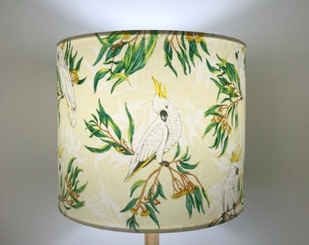 Sulphur Crested Cockatoo & Gum Flowers Lampshade