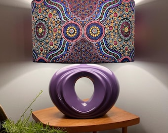 Aboriginal Wild Bush Flower Purple Table Lamp
