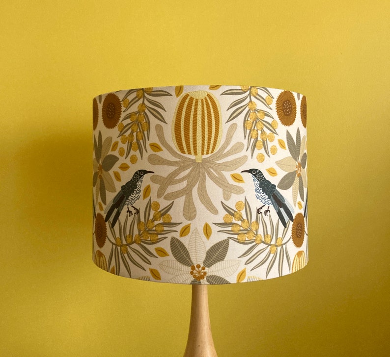 Wattlebird & Yellow Banksia Lampshade image 5