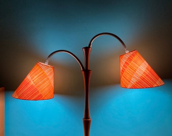 Orange Stripe Gooseneck / Scuttle Lampshades