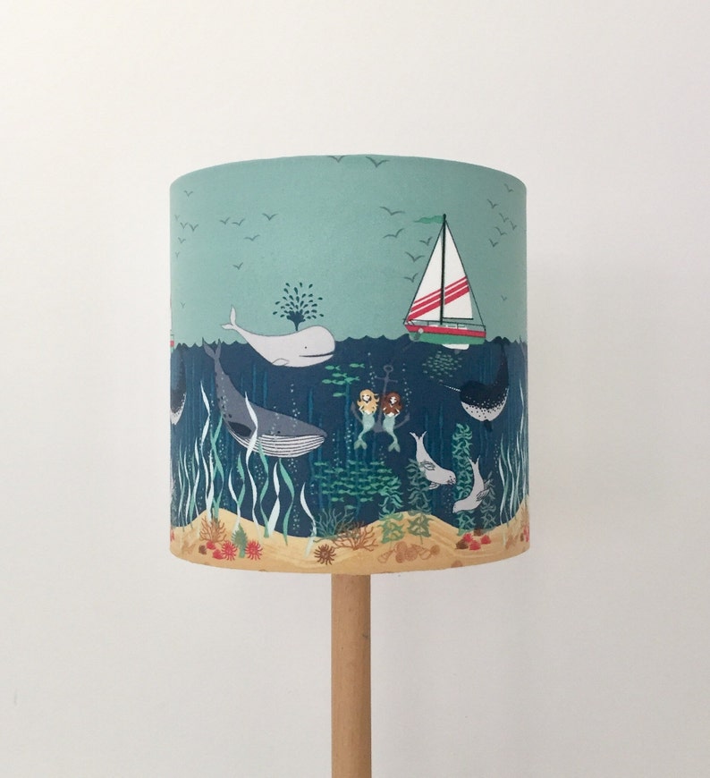 Mermaid Sisters Lampshade Nautical Children Lighting Handmade In Australia