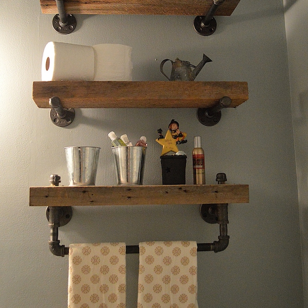 Reclaimed Barn Wood Bathroom Shelves