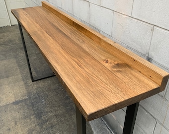 Reclaimed Barn Wood Sofa Table: Rustic Industrial Style