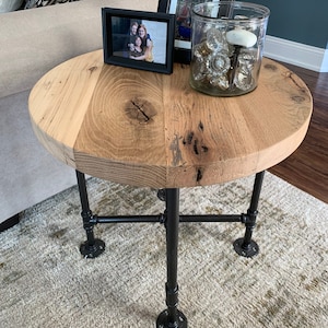 Barnwood Round End Table Coffee Table Night Stand Side Table