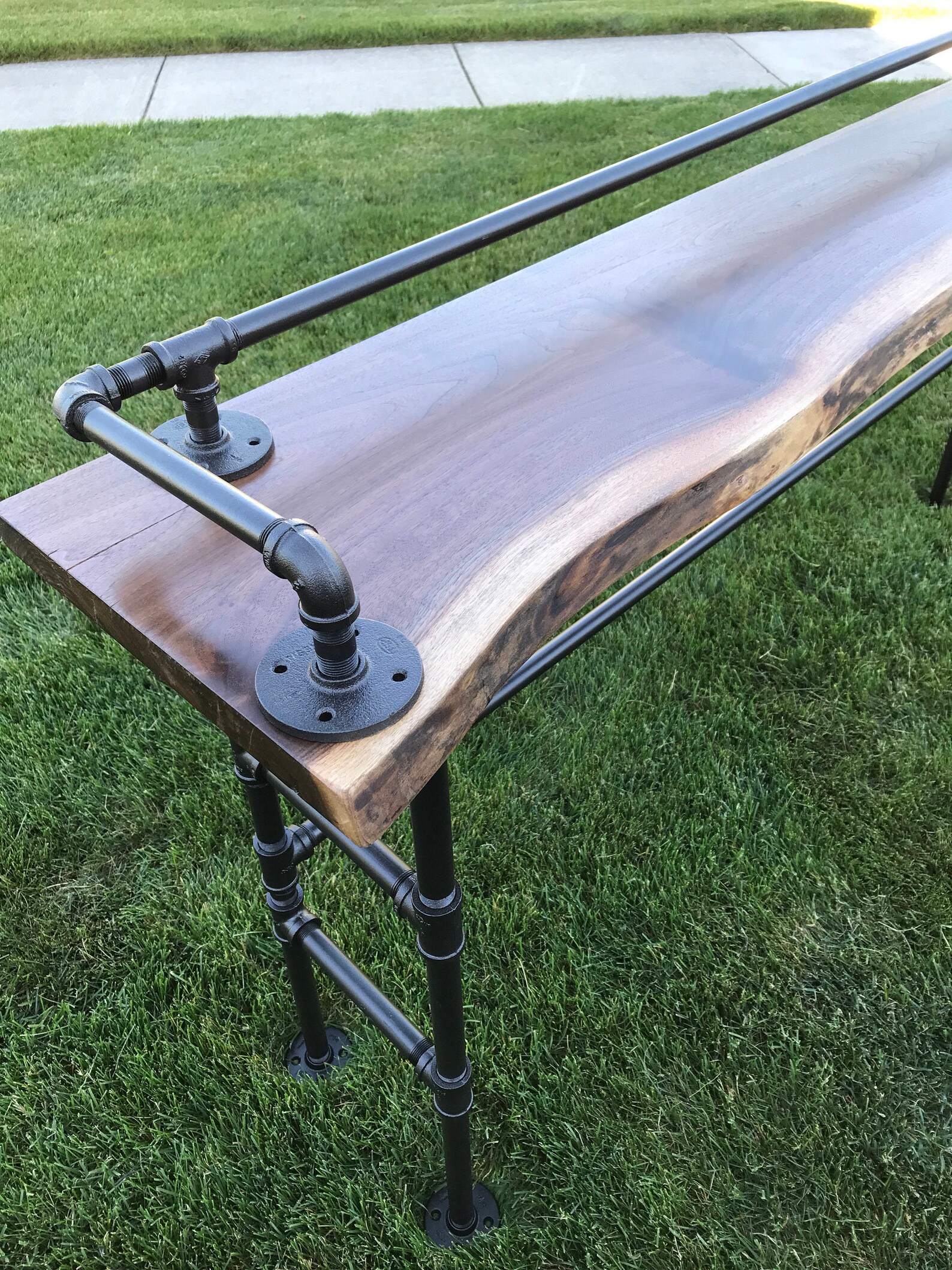 Live Edge Black Walnut Sofa Bar Table 7ft Restaurant Etsy