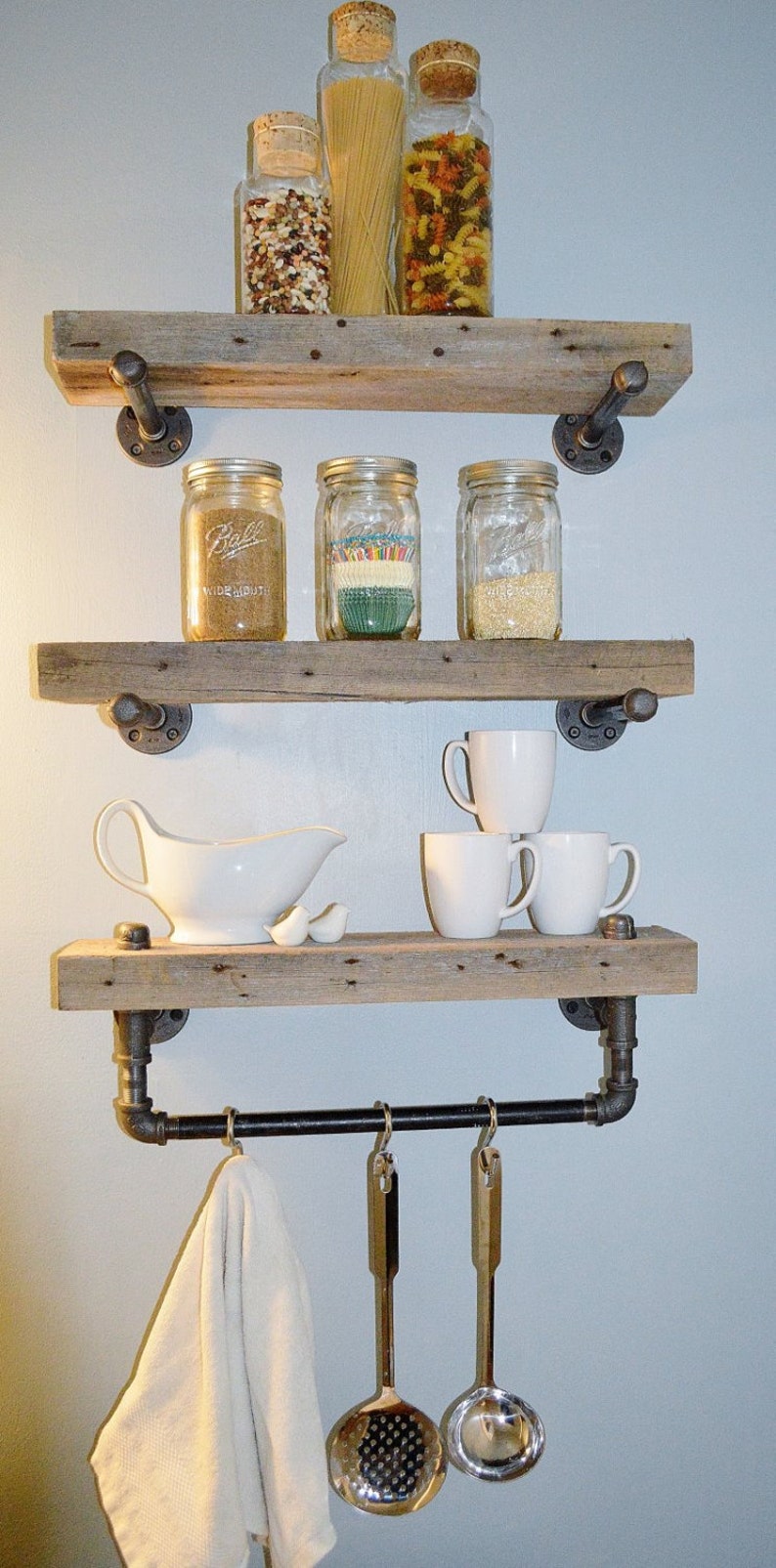 Reclaimed Barn Wood Kitchen Shelves Etsy