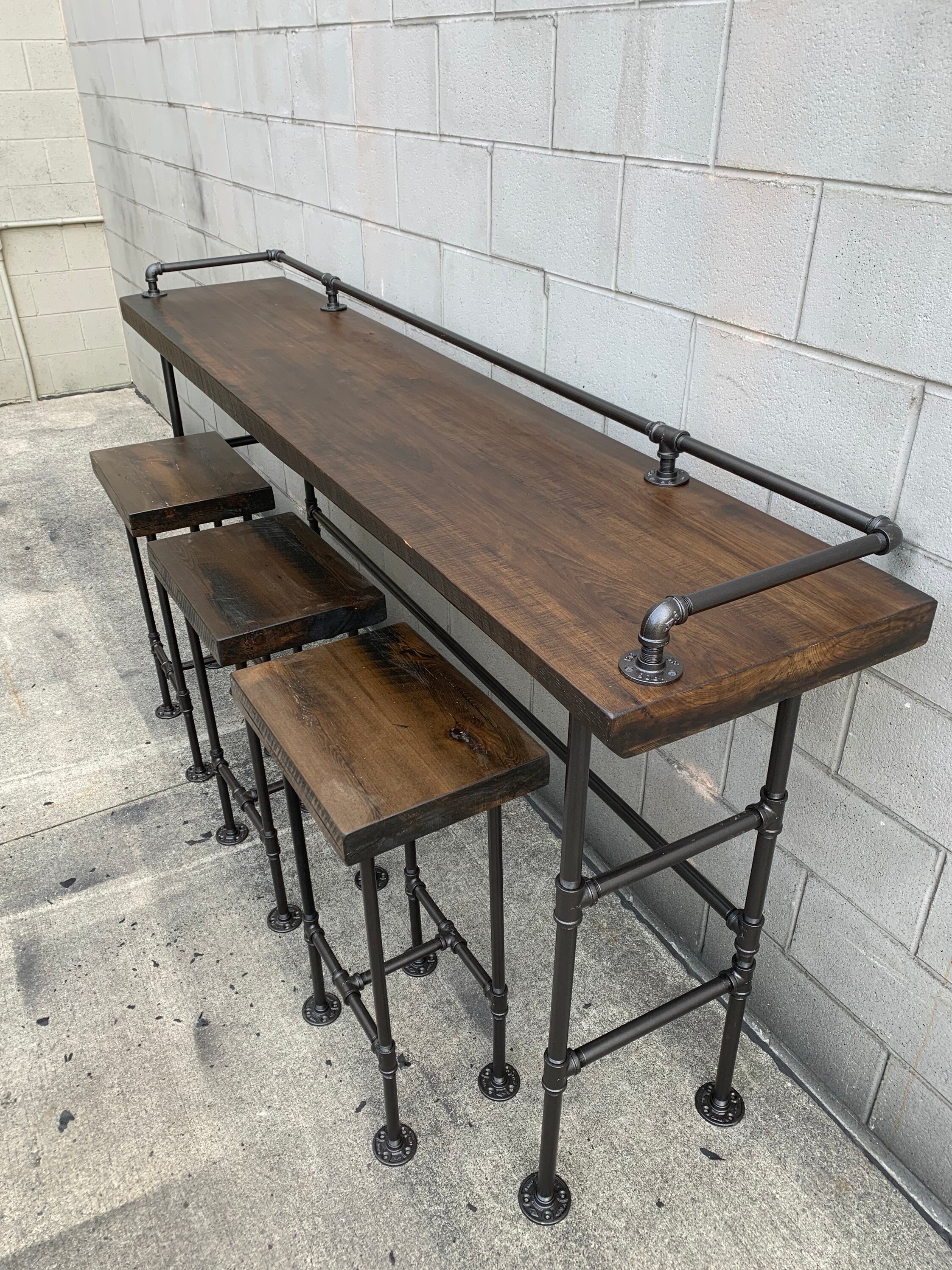 Reclaimed Barn Wood Sofa Bar Table 8 Foot Etsy UK