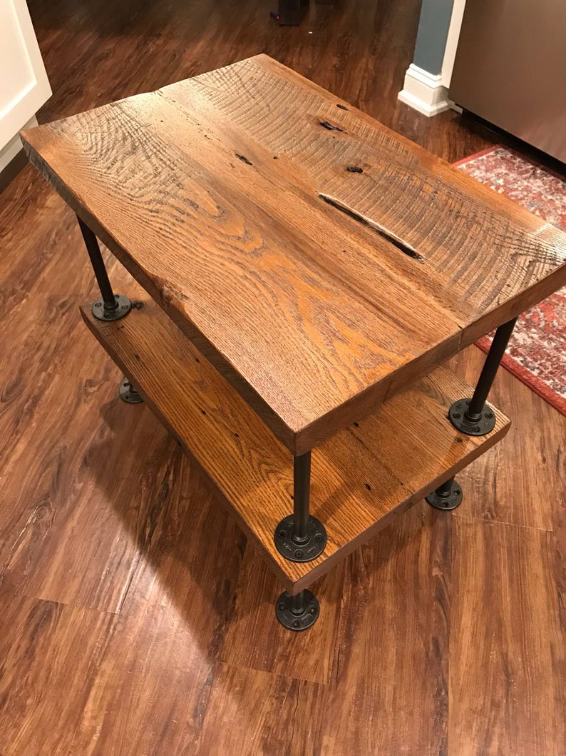 Reclaimed Barn Wood 2 Tier End Table Etsy