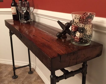 Oak Barn Wood Sofa Table