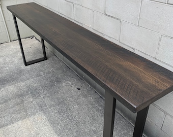 Reclaimed Barn Wood Sofa Table: Rustic Industrial Style