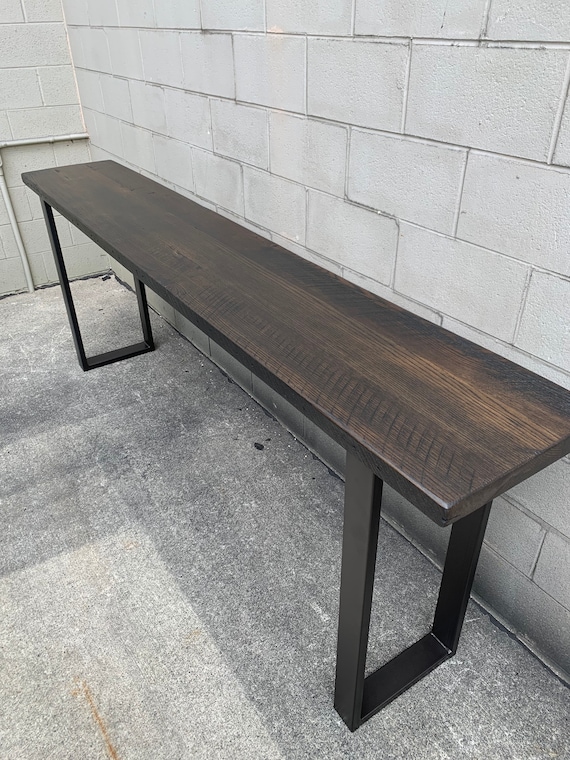 Ebony Reclaimed Barn Wood Sofa Bar Table Restaurant Counter
