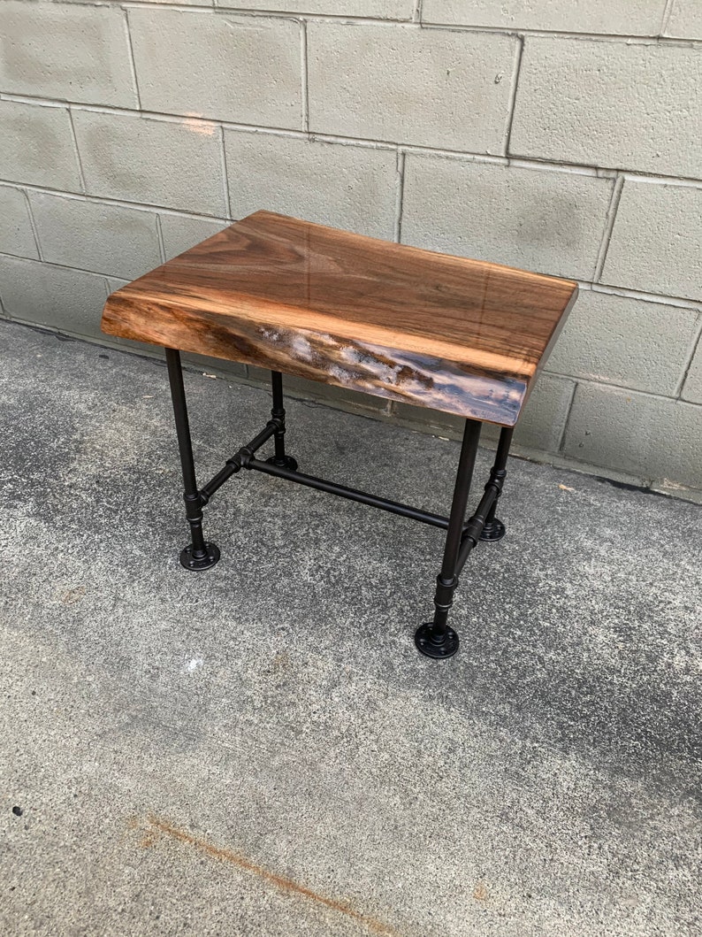 Live Edge Black Walnut End Table Etsy