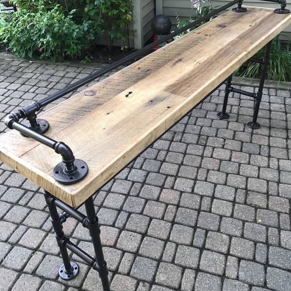 Reclaimed Barn Wood Rustic Sofa Bar Table