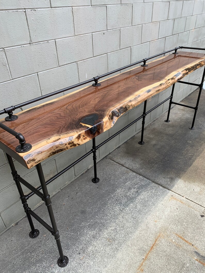 Black Walnut Sofa Bar Table 9' Restaurant Counter Etsy