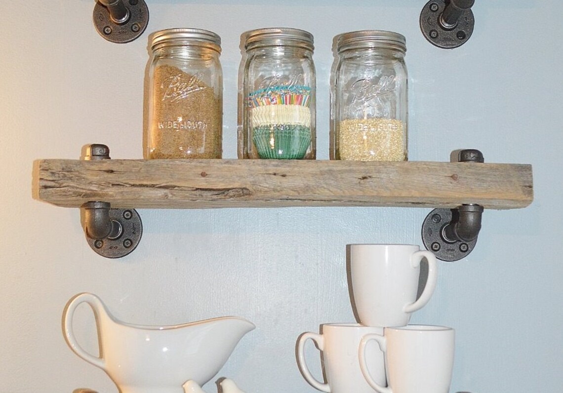 Single Reclaimed Barn Wood Shelf Etsy