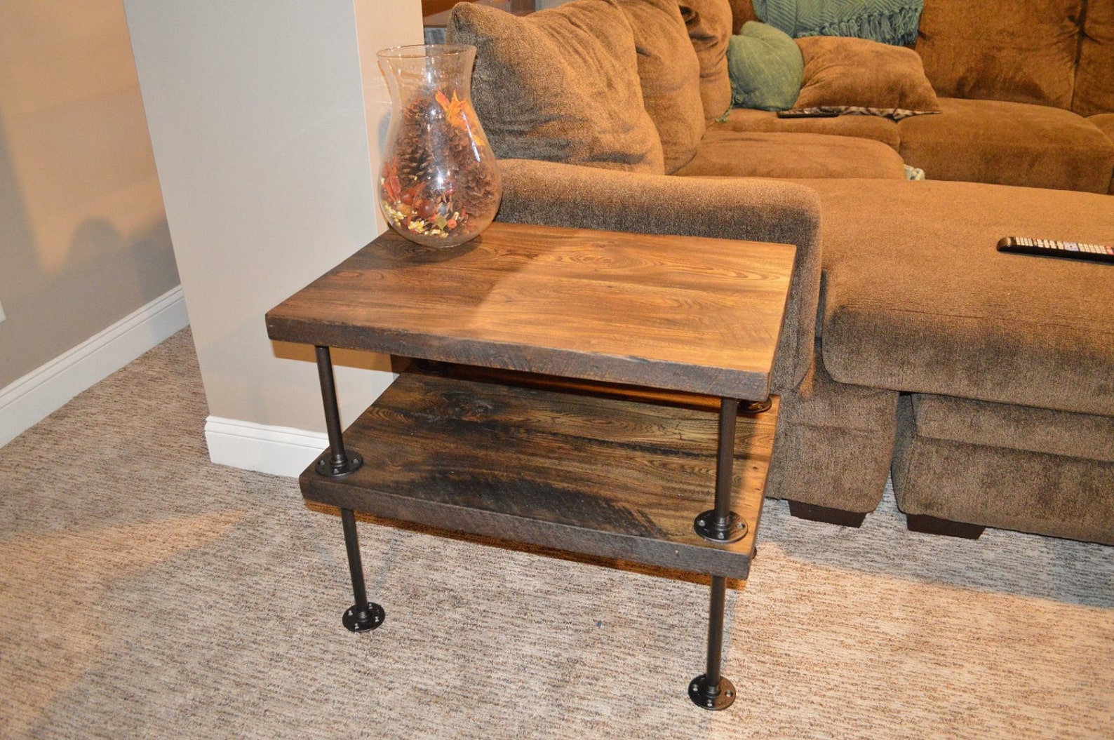 Reclaimed Barn Wood 2 Tier End Table Etsy