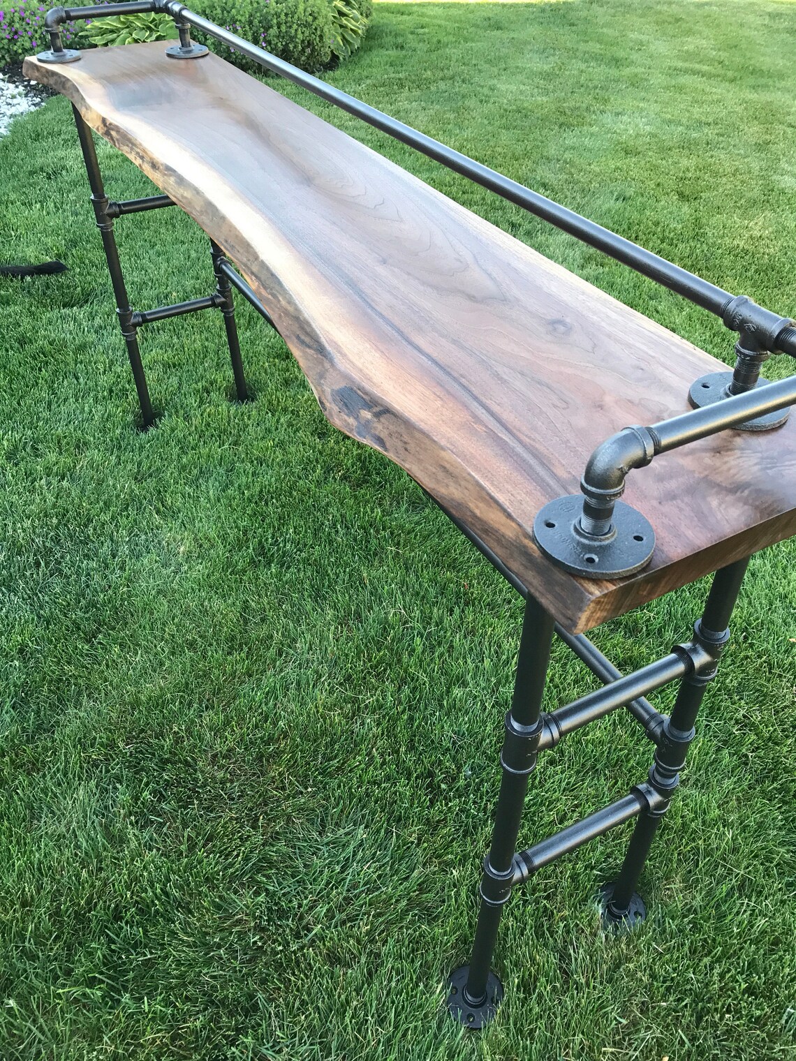 Live Edge Black Walnut Sofa Bar Table Restaurant Counter Etsy Canada