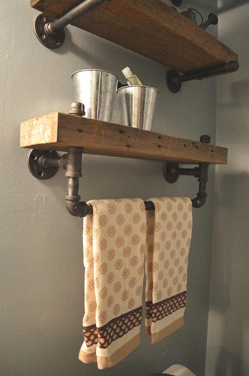 Reclaimed Barn Wood Bathroom Shelves image 5