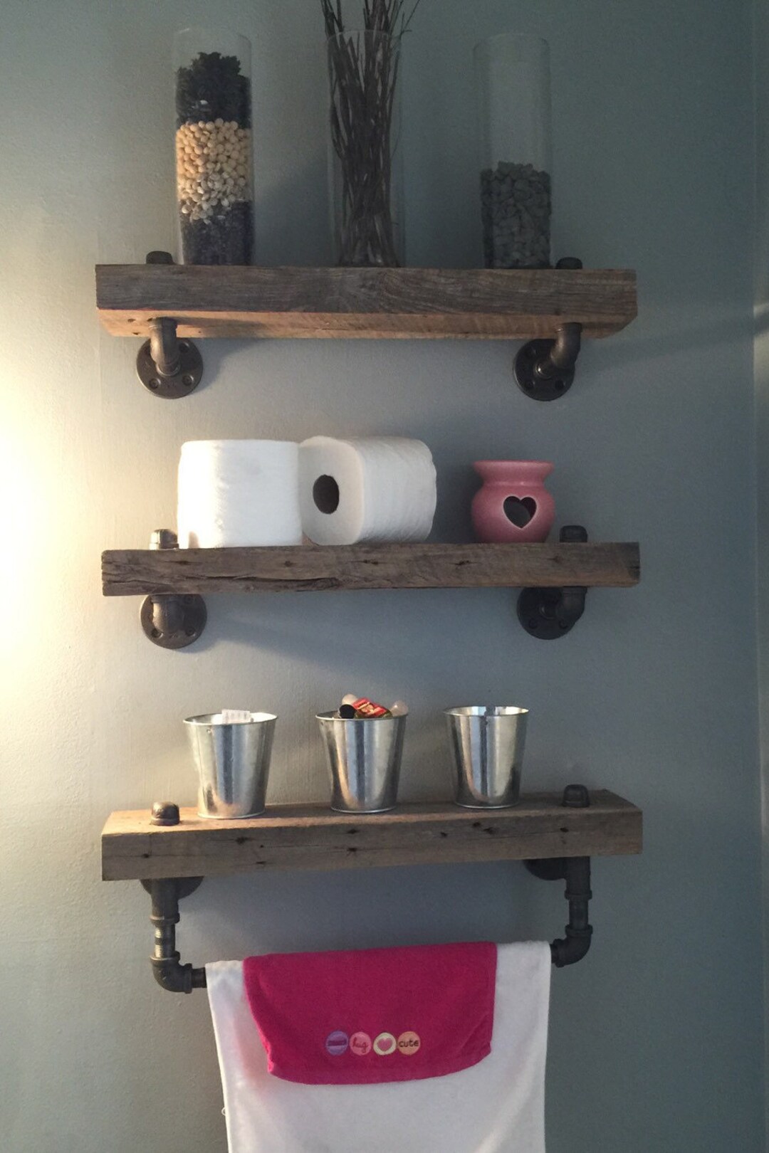 Reclaimed Barn Wood Bathroom Shelves Etsy