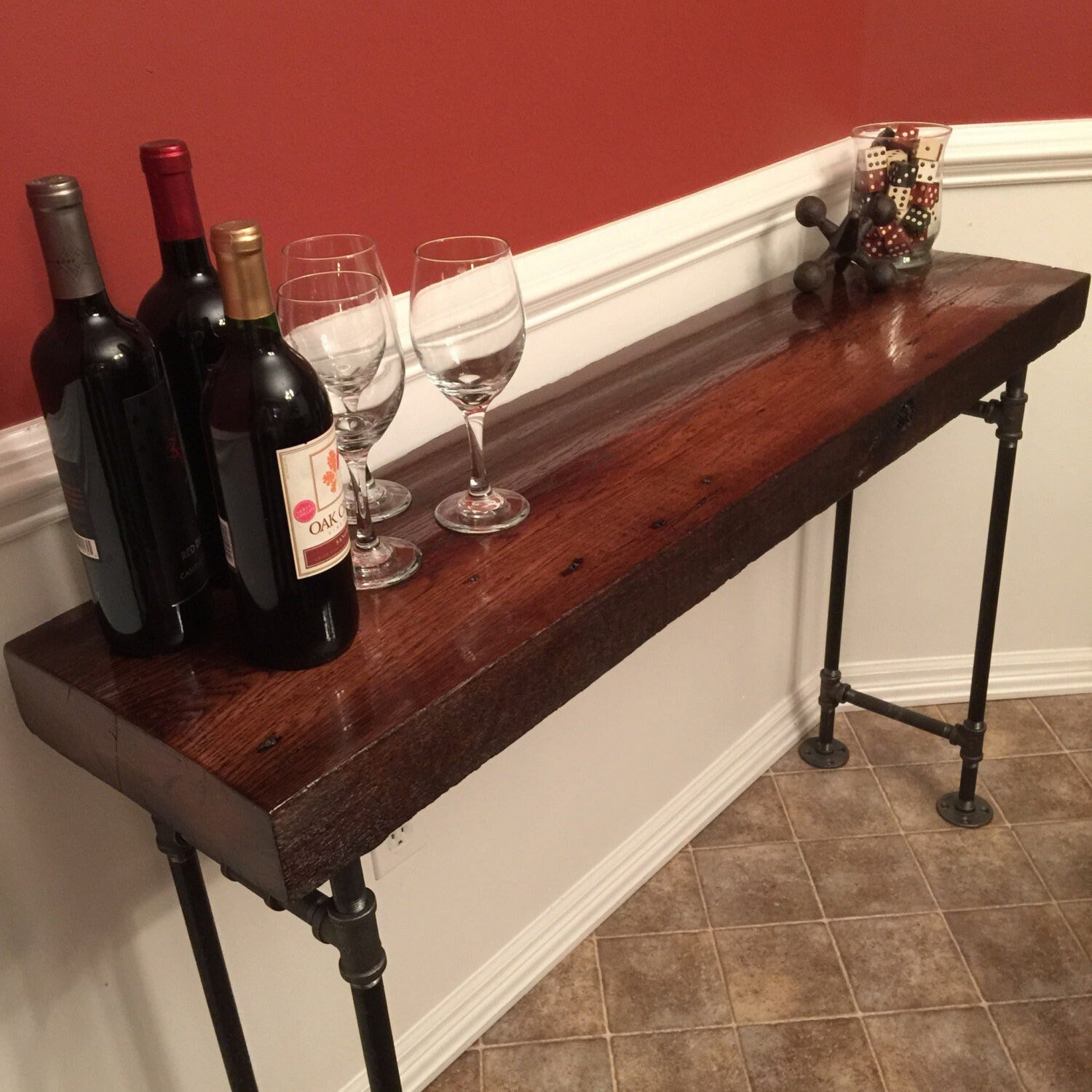 Oak Barn Wood Sofa Table Etsy