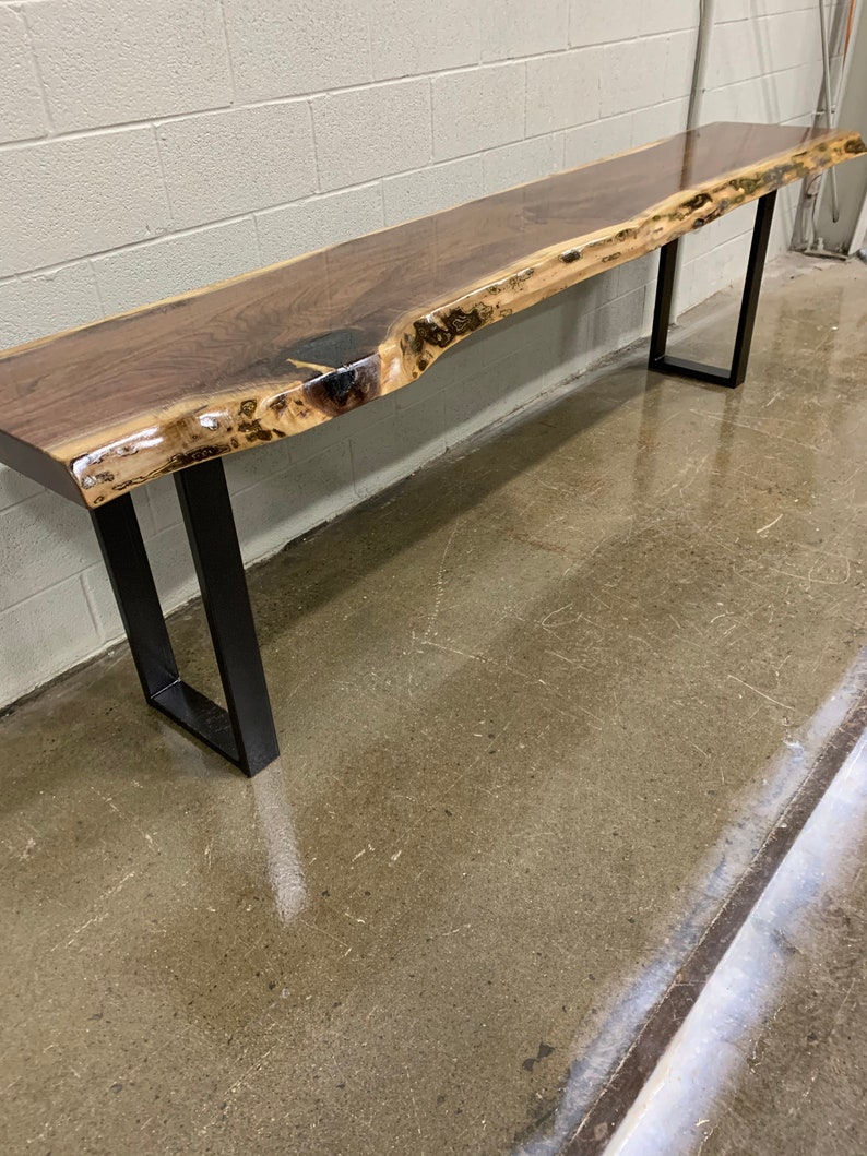 Black Walnut Live Edge Sofa Bar Table Restaurant Counter Etsy