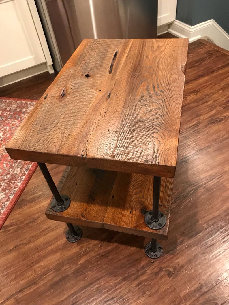 Reclaimed Barn Wood 2 Tier End Table Etsy