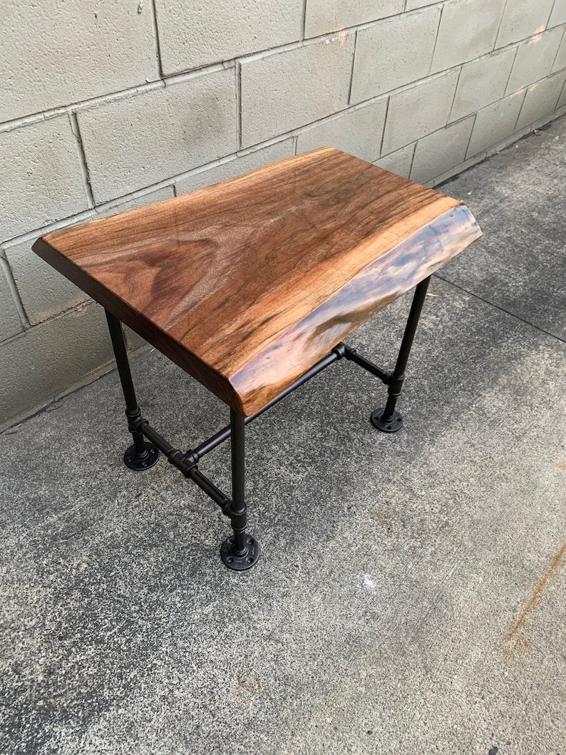 Live Edge Black Walnut End Table Etsy