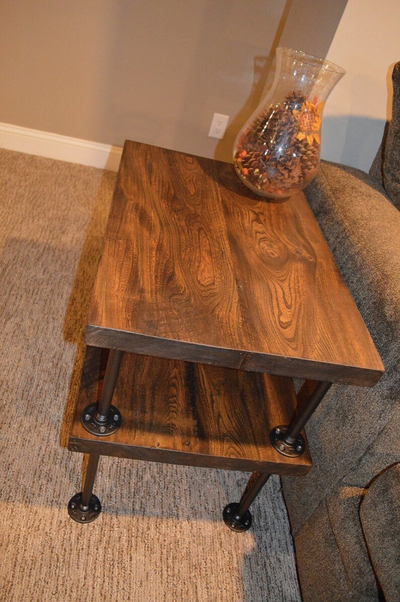 Reclaimed Barn Wood 2 Tier End Table Etsy