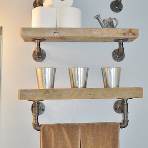 Reclaimed Barn Wood Bathroom Shelves