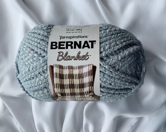 Bernat Blanket Yarn, Countryside (blue, white, gray), 220 Yards, 10.5 Oz.