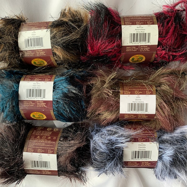 Discontinued Lion Brand Yarn Pelt Faux-Fur Eyelash Yarn Many Colors Crochet or Knit Hats, Scarves, Cowls, and Trim dcoyshouseofyarn