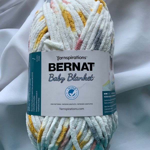 Mostly Sunny 04816 Bernat Baby Blanket Yarn  220yds ~ 10.5 oz ~300g Super Bulky(6)  Neutral Color  Crochet~ Knitting Supply dcoyshouseofyarn