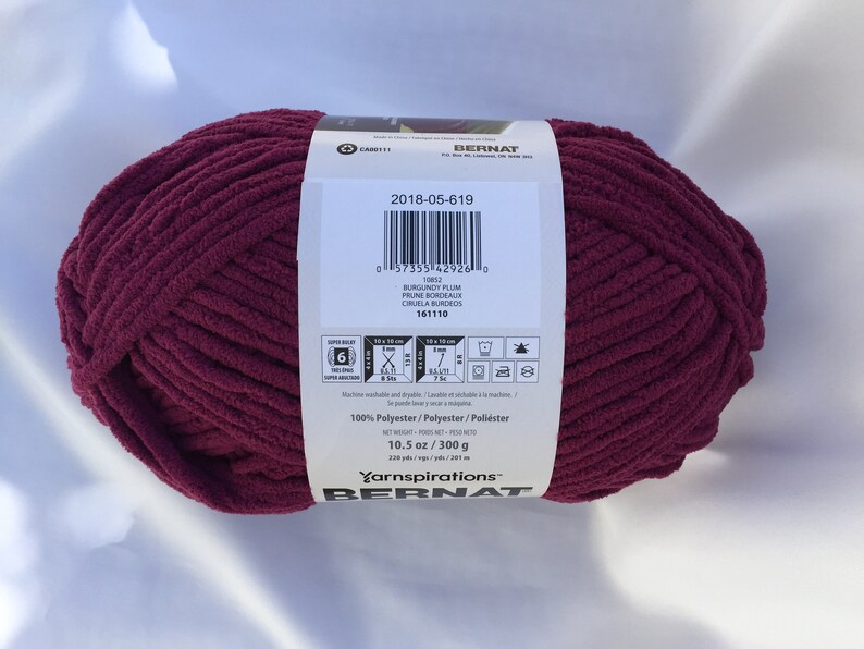BURGUNDY PLUM 10852 Bernat Blanket Yarn220yds10.5 oz300g Etsy