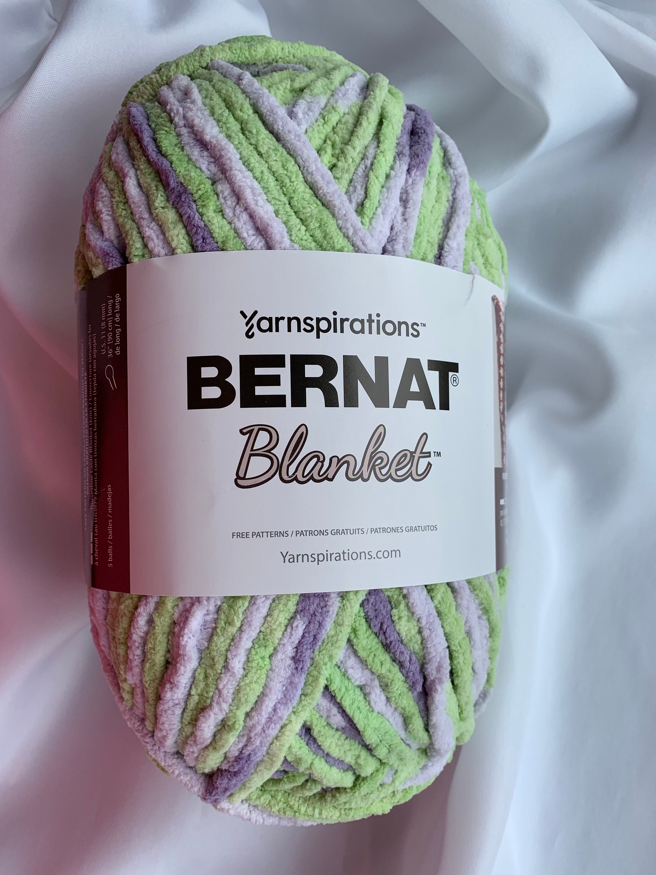 LILAC LEAF Bernat Blanket Yarn 10240 220yds 10.5 Oz Chenille Baby Blanket  Crochet Yarn Supply Super Bulky 6 Machine Wash 