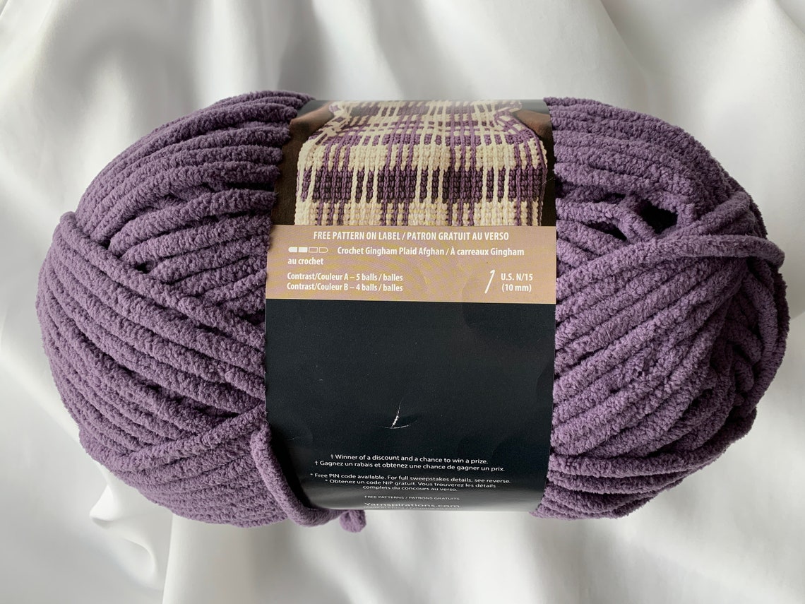 WINTER GRAPE 04806 Bernat Blanket Stitch 'n Win Yarn 10.5 Etsy